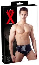 LATEX - férfi alsó belső kúpos anál dildóval (fekete) [XL]