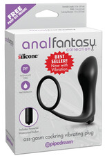 Analfantasy - análujj vibrátor péniszgyűrűvel (fekete)