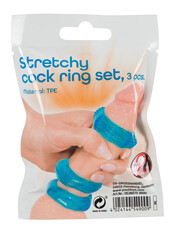 You2Toys - Stretchy - szilikon péniszgyűrű trió (kék)