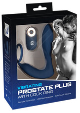 You2Toys Prostata Plug - rádiós anál vibrátor péniszgyűrűvel (kék)