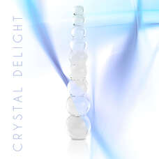 FEELZTOYS GLAZZZ Crystal Delight - gyöngyös üveg dildó (áttetsző)