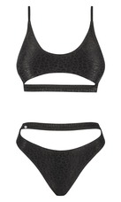 Obsessive Miamelle - pántos sportos bikini (fekete) [L]