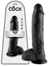 King Cock 10 herés dildó (25 cm) - fekete