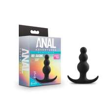 Anal Adventures Platinum - gyöngyös anál dildó (fekete)