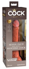 King Cock Elite 7- tapadótalpas, élethű dildó (18cm) - sötét natúr