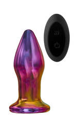 Glamour Glass - kúpos, rádiós, üveg anál vibrátor (színes)