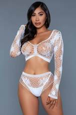 Be Wicked Floral Delight - két részes necc ruha (S-L) - fehér