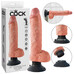 King Cock 10 hajlítható, herés, tapadótalpas vibrátor (25 cm) - natúr