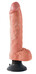 King Cock 10 tapadókorongos vibrátor (25 cm) - natúr