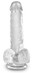 King Cock Clear 6 - tapadótalpas, herés kis dildó (15cm)