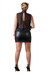 Cottelli Plus Size - fényes chiffon ruha (fekete) [XL]