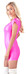 Cottelli Party - fényes, rövid ujjú miniruha (pink) [XL]