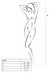 Passion BS044 - nyitott necc overall, virág mintákkal (fehér) - S-L