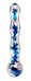 Icicles No. 08 - hullámos, kétvégű, üveg dildó (áttetsző-kék)