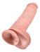 King Cock 11 - nagy tapadótalpas, herés dildó (28cm) - sötét natúr