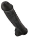 King Cock 15 - gigantikus, tapadótalpas, herés dildó (38cm) - fekete