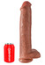 King Cock 15 - gigantikus, tapadótalpas, herés dildó (38cm) - sötét natúr