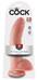 King Cock 9 - nagy tapadókorongos, herés dildó (23cm) - natúr