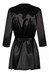 Obsessive Satinia Robe - rövid szatén köntös tangával (fekete) [S/M]