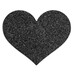 Bijoux Indiscrets Flash - csillogó szív mellbimbómatrica (fekete)