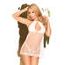 Penthouse Libido Boost - csipkés babydoll és tanga (fehér) [-]