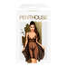 Penthouse Naughty Doll - aszimmetrikus csipkés ruha tangával (fekete) [S/M]