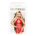 Penthouse Libido Boost  - pöttyös, nyakpántos babydoll tangával (piros) [L/XL]