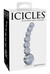 Icicles No. 66 - íves, gömbös, üveg dildó (áttetsző)