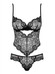 Obsessive Alluria - virágos csipke body (fekete) [S/M]